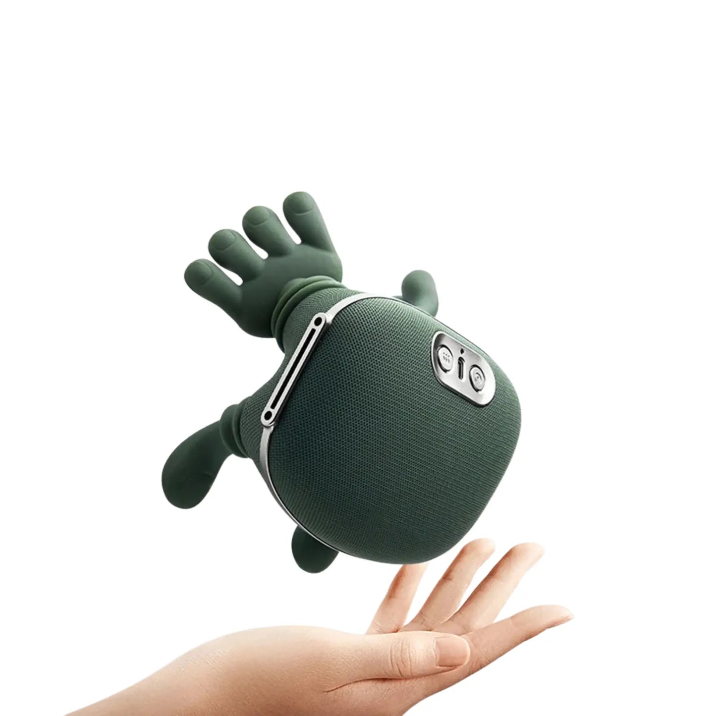 Green hand-massager on a white background